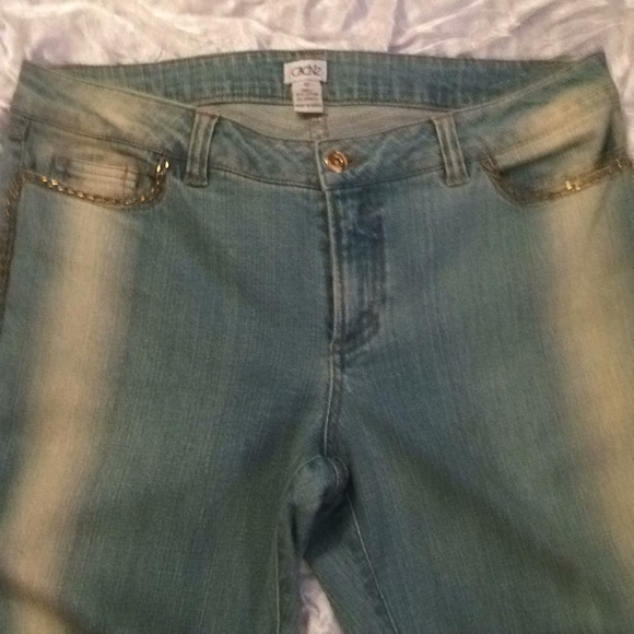 Cache Jeans Stretch Gold chain link Jeans size 12 - Picture 6 of 8